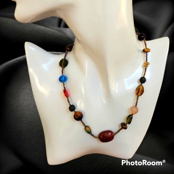 LIA SOPHIA Rainbow Beaded Choker Necklace - Picture 1 of 8